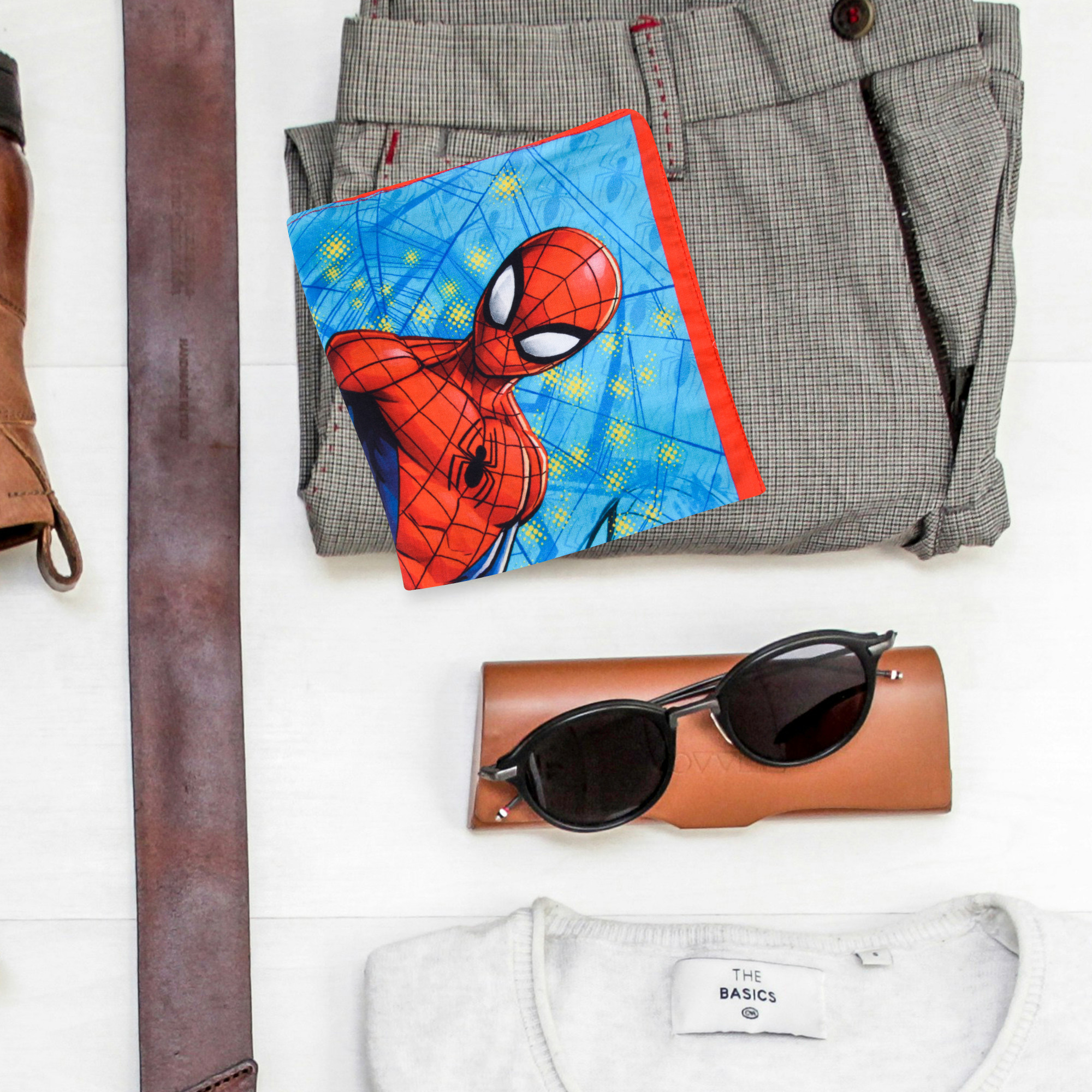 Kuber Industries Pack of 6 Handkerchiefs  Marvel Spiderman   Cotton Handkerchiefs for Boys  Girls  Premium Handkerchiefs  Rumal for Boys  Girls  Hankies for Gifting  Blue