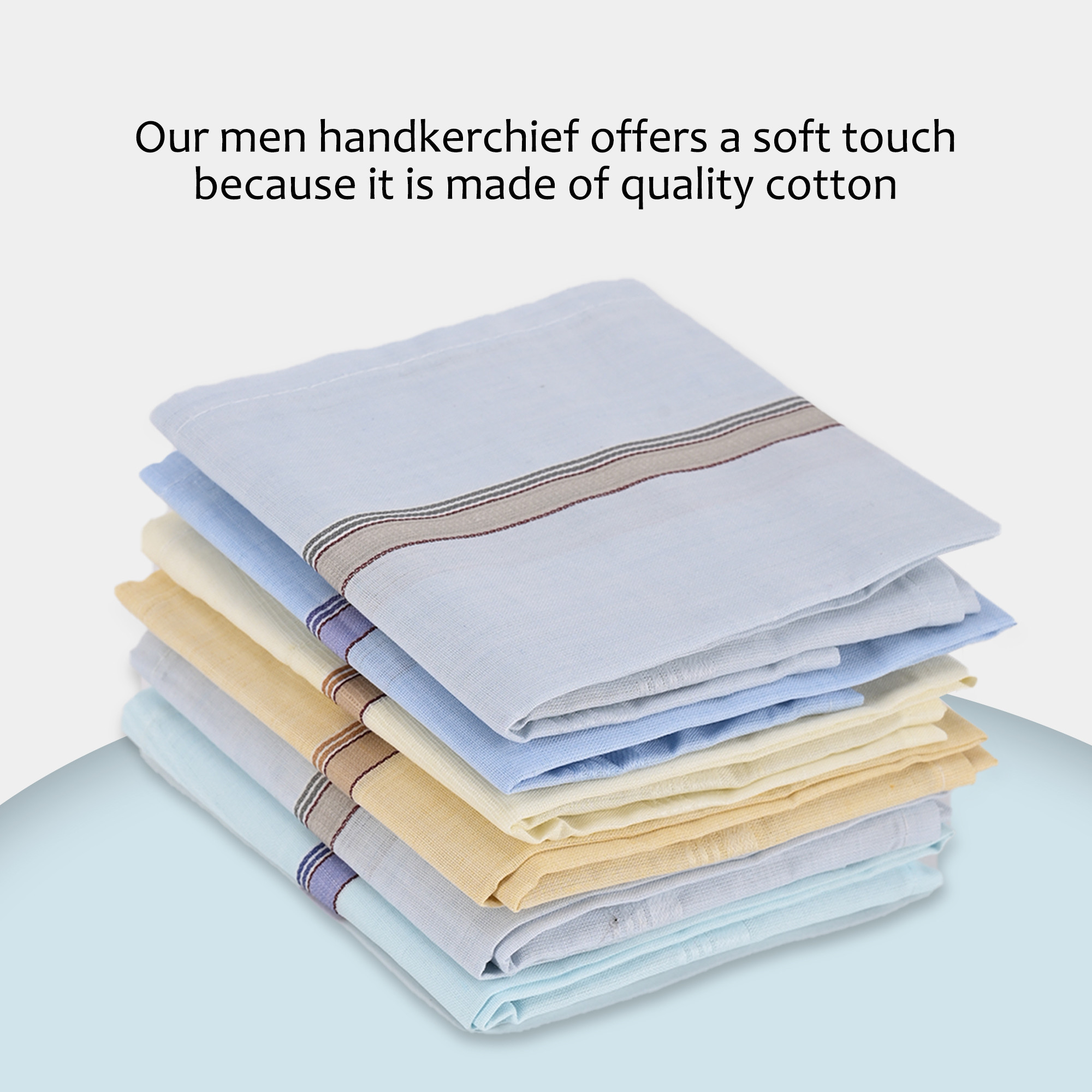 Kuber Industries Pack of 6 Handkerchiefs for Men  Nakins  Daily Use Cotton Rumal for Men  Reusable Hanki set for Gents with Box  Light Color
