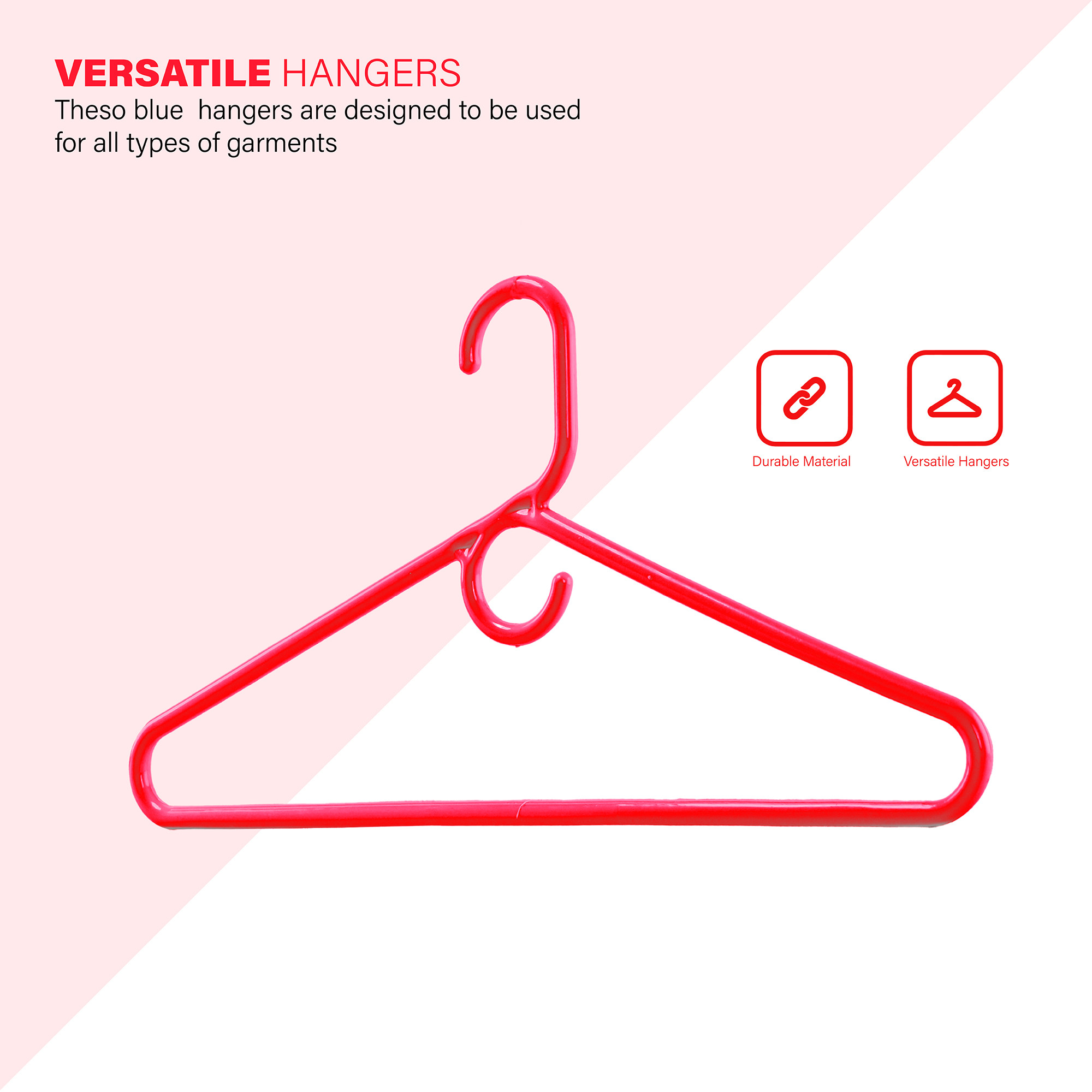 Kuber Industries Pack of 6 Multipurpose Cloth Hangers for Wardrobe  Plastic Hangers for Clothes Shirt Saree Bra Pant Shawl  Cap  Hangers for Cloth  American Style  Red