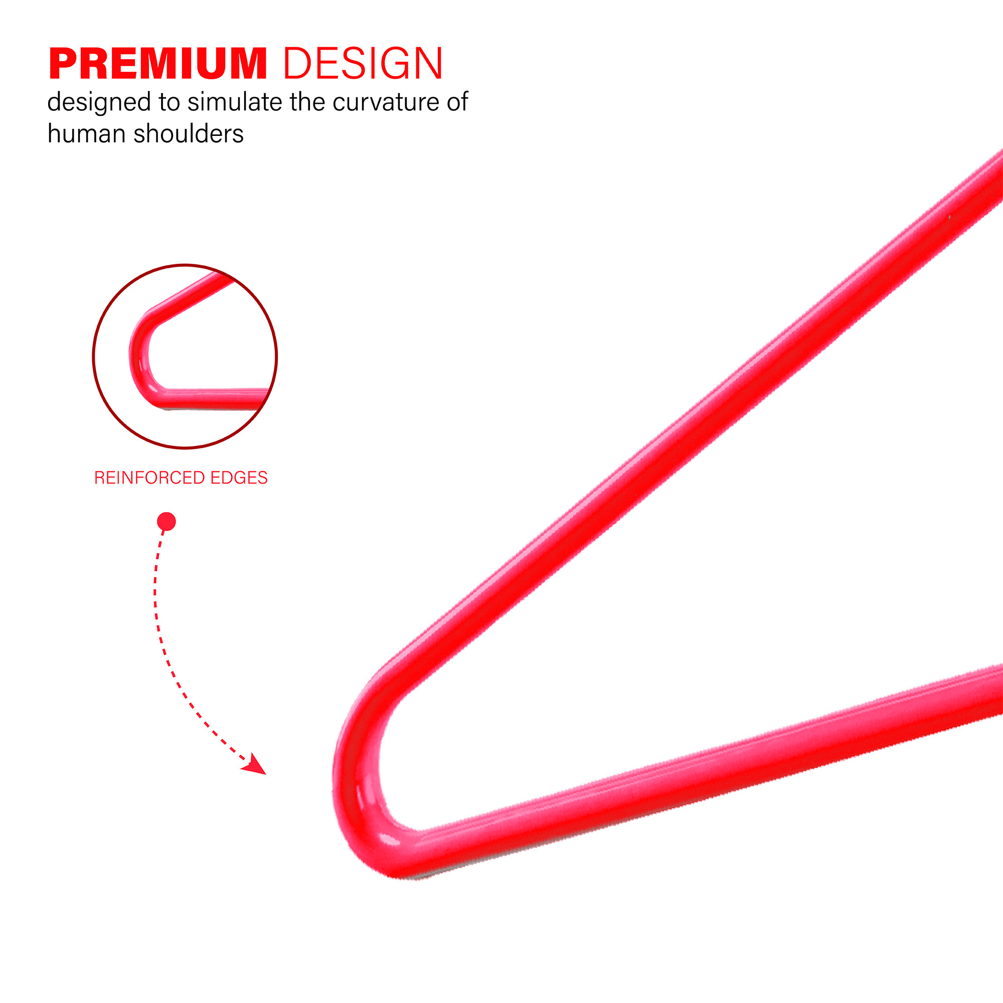 Kuber Industries Pack of 6 Multipurpose Cloth Hangers for Wardrobe  Plastic Hangers for Clothes Shirt Saree Bra Pant Shawl  Cap  Hangers for Cloth  American Style  Red