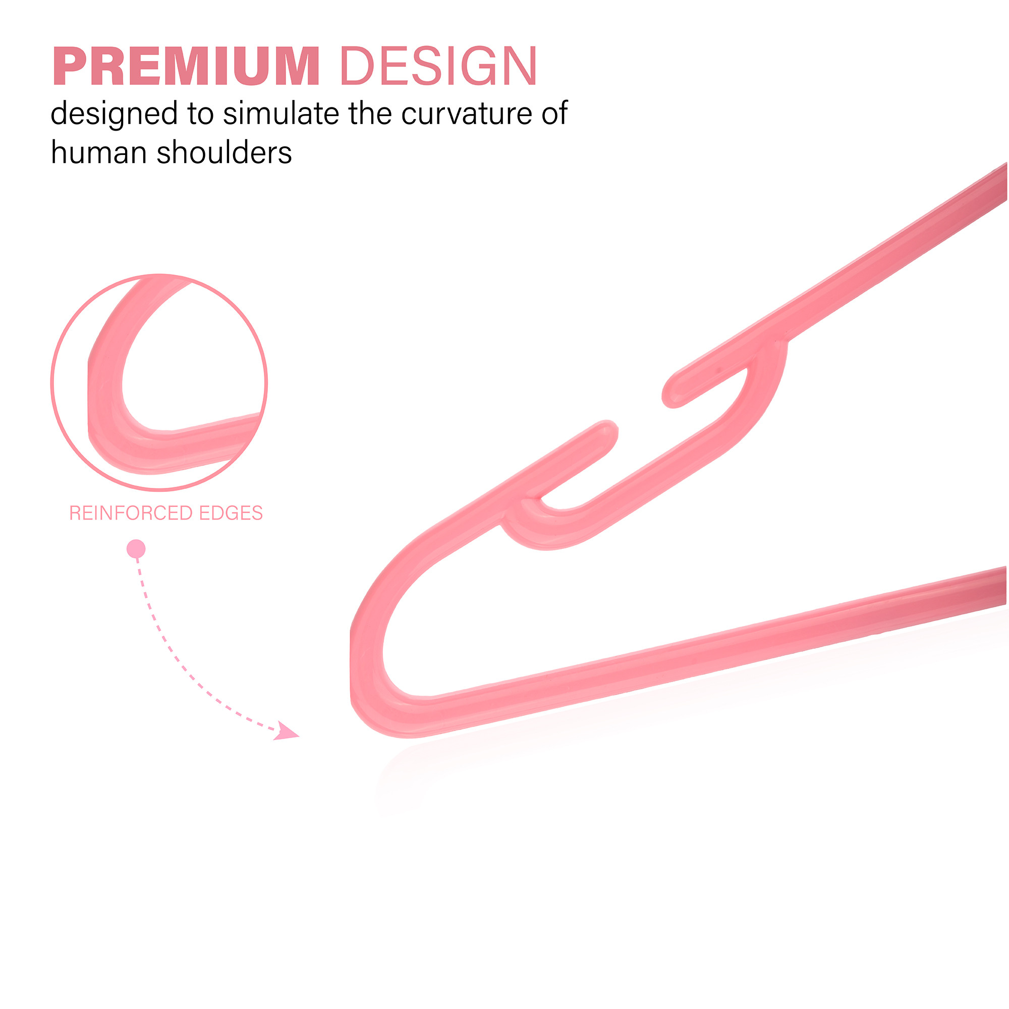 Kuber Industries Pack of 6 Multipurpose Cloth Hangers for Wardrobe  Plastic Hangers for Clothes Shirt Saree Bra Pant Shawl  Cap  Hangers for Cloth  European Style  Pink