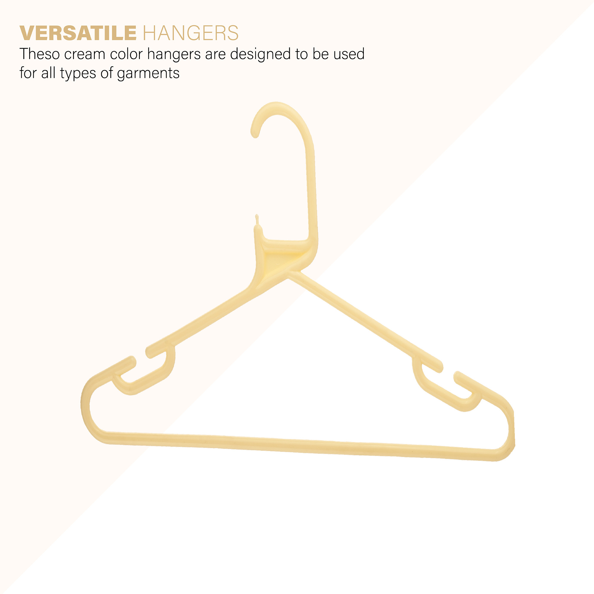 Kuber Industries Pack of 6 Multipurpose Cloth Hangers for Wardrobe  Plastic Hangers for Clothes Shirt Saree Bra Pant Shawl  Cap  Hangers for Cloth  European Style  Cream