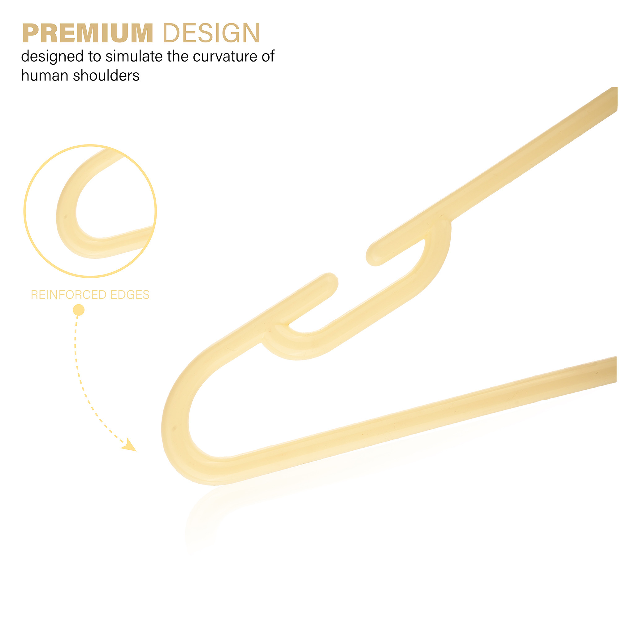 Kuber Industries Pack of 6 Multipurpose Cloth Hangers for Wardrobe  Plastic Hangers for Clothes Shirt Saree Bra Pant Shawl  Cap  Hangers for Cloth  European Style  Cream