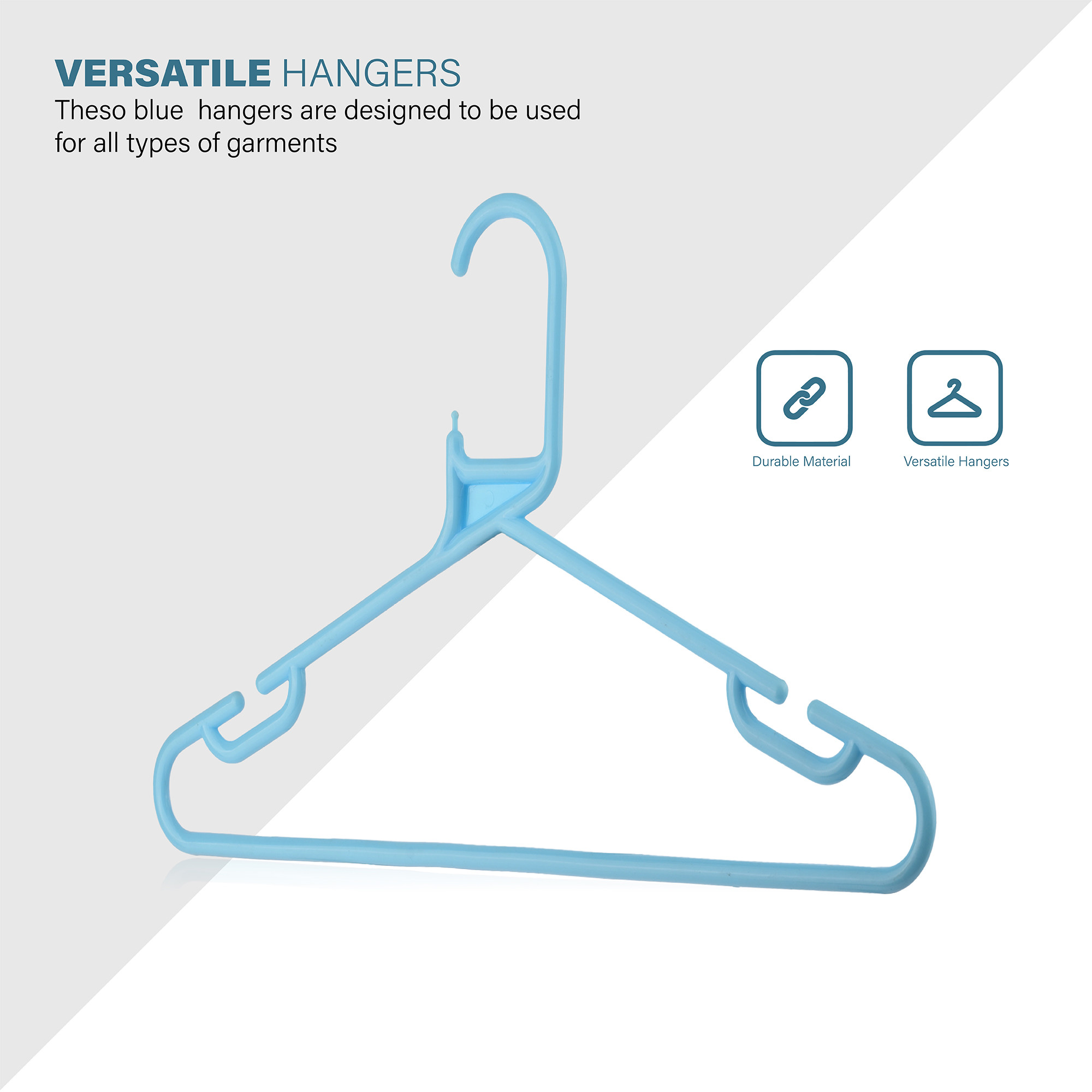 Kuber Industries Pack of 6 Multipurpose Cloth Hangers for Wardrobe  Plastic Hangers for Clothes Shirt Saree Bra Pant Shawl  Cap  Hangers for Cloth  European Style  Blue