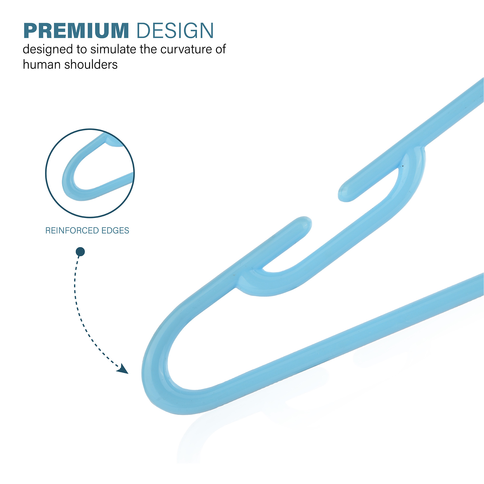 Kuber Industries Pack of 6 Multipurpose Cloth Hangers for Wardrobe  Plastic Hangers for Clothes Shirt Saree Bra Pant Shawl  Cap  Hangers for Cloth  European Style  Blue