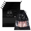 Shoe Bags | Shoe Bags for Travel | Non-Woven Shoe Storage Bags | Storage Organizers Set | Shoe Cover with Transparent Window | Shoe Dori Cover | Black