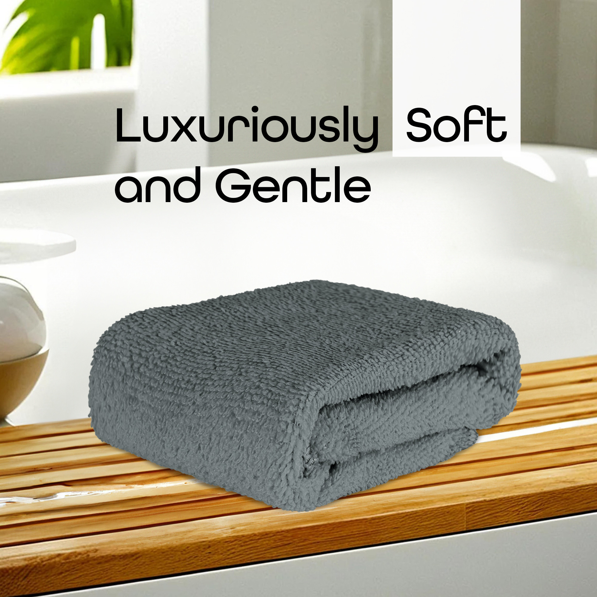 Kuber Industries Pack of 6 Super Absorbent  Reusable Microfibre Face Towel for Women  15x15 In  250 GSM Kids Soft  Easy to Wash Small Towels for Face and Hand  Plain Ash Grey