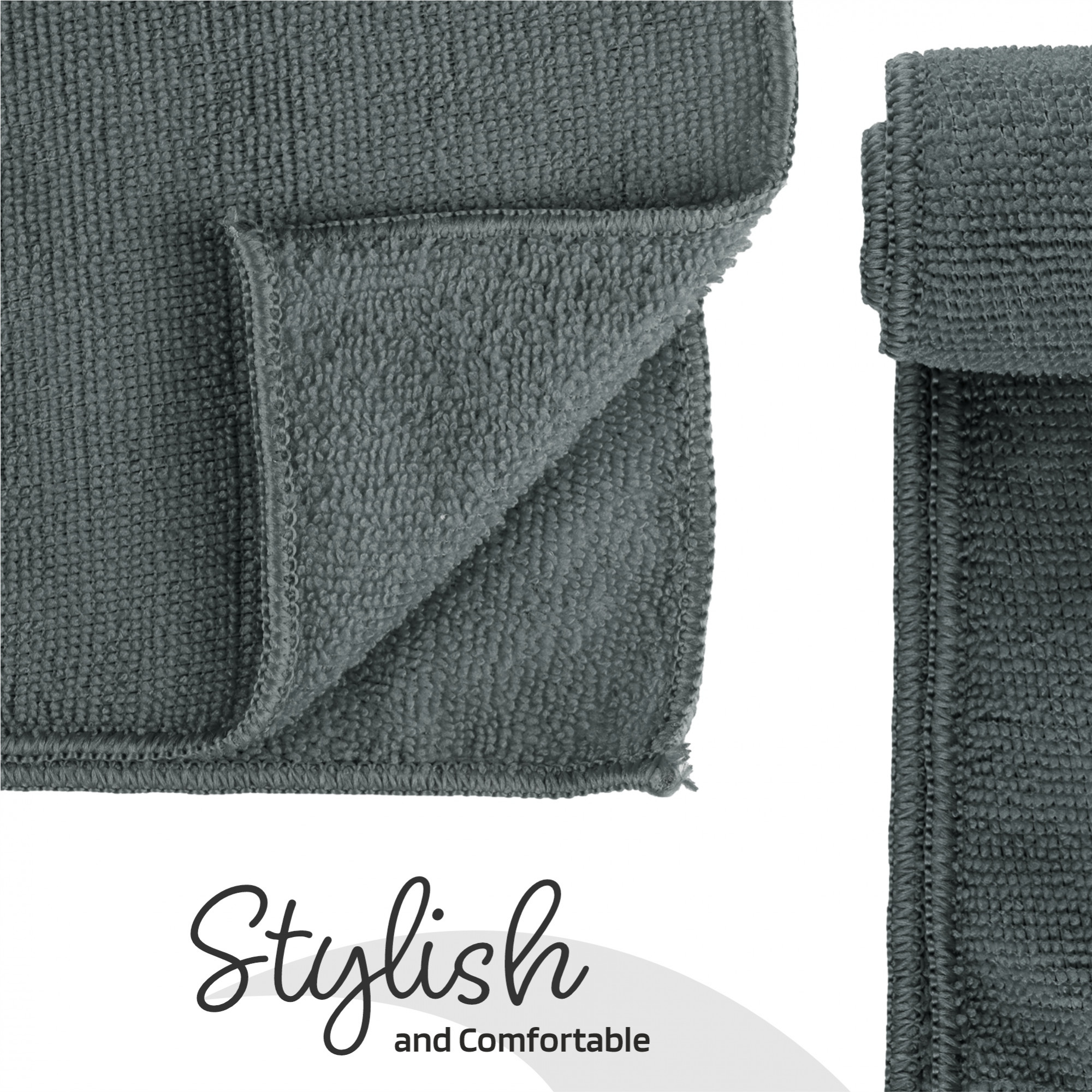 Kuber Industries Pack of 6 Super Absorbent  Reusable Microfibre Face Towel for Women  15x15 In  250 GSM Kids Soft  Easy to Wash Small Towels for Face and Hand  Plain Ash Grey