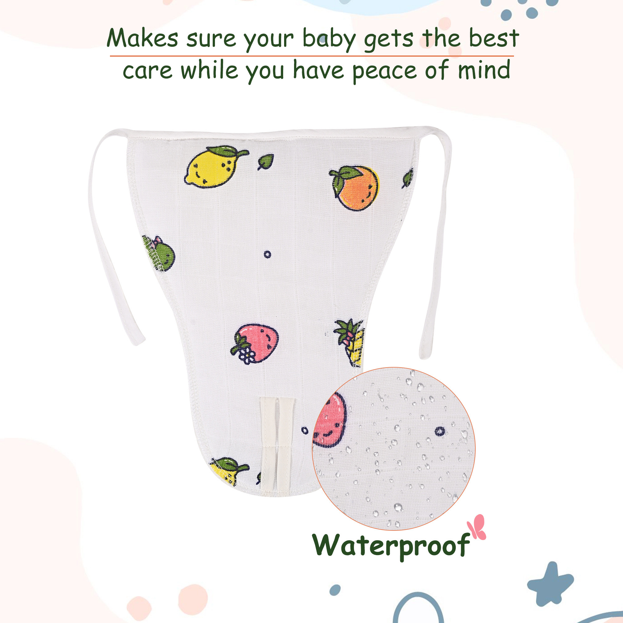 Kuber Industries Pack of 6 Washable  Soft Padded Baby Cotton Nappies  Diapers  Reusable Cotton Langot for Baby 0 to 6 Month - Large  White