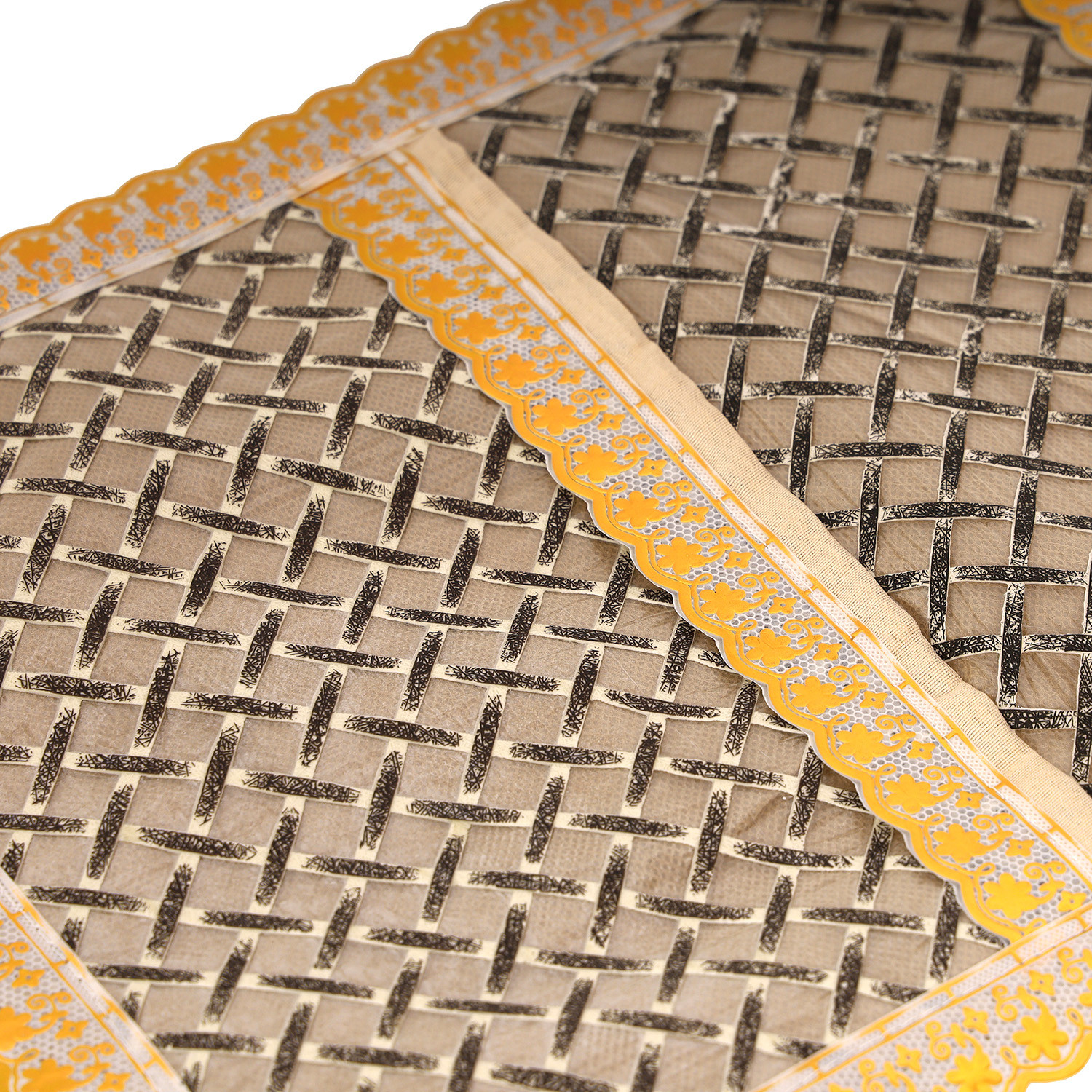 Kuber Industries Paper Holder  Foldable Hanging Organizer  PVC Shining Zig Zag Design Document Holder  Wall Hanging Organizer with 3 Pocket  Golden