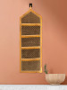 Kuber Industries Paper Holder | Foldable Hanging Organizer | PVC Shining Zig Zag Design Document Holder | Wall Hanging Organizer with 3 Pocket | Golden