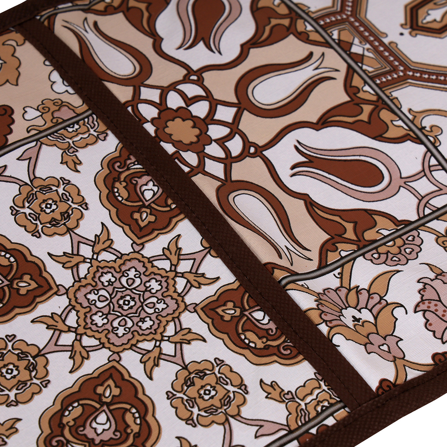 Kuber Industries Paper Holder  Foldable Hanging Organizer  PVC Star Design Document Holder  Wall Hanging Organizer with 3 Pocket  Brown