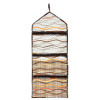 Kuber Industries Paper Holder | Foldable Hanging Organizer | PVC Zig-Zag Pattern Document Holder | 3 Pocket Wall Hanging Holder with Zipper | Cream