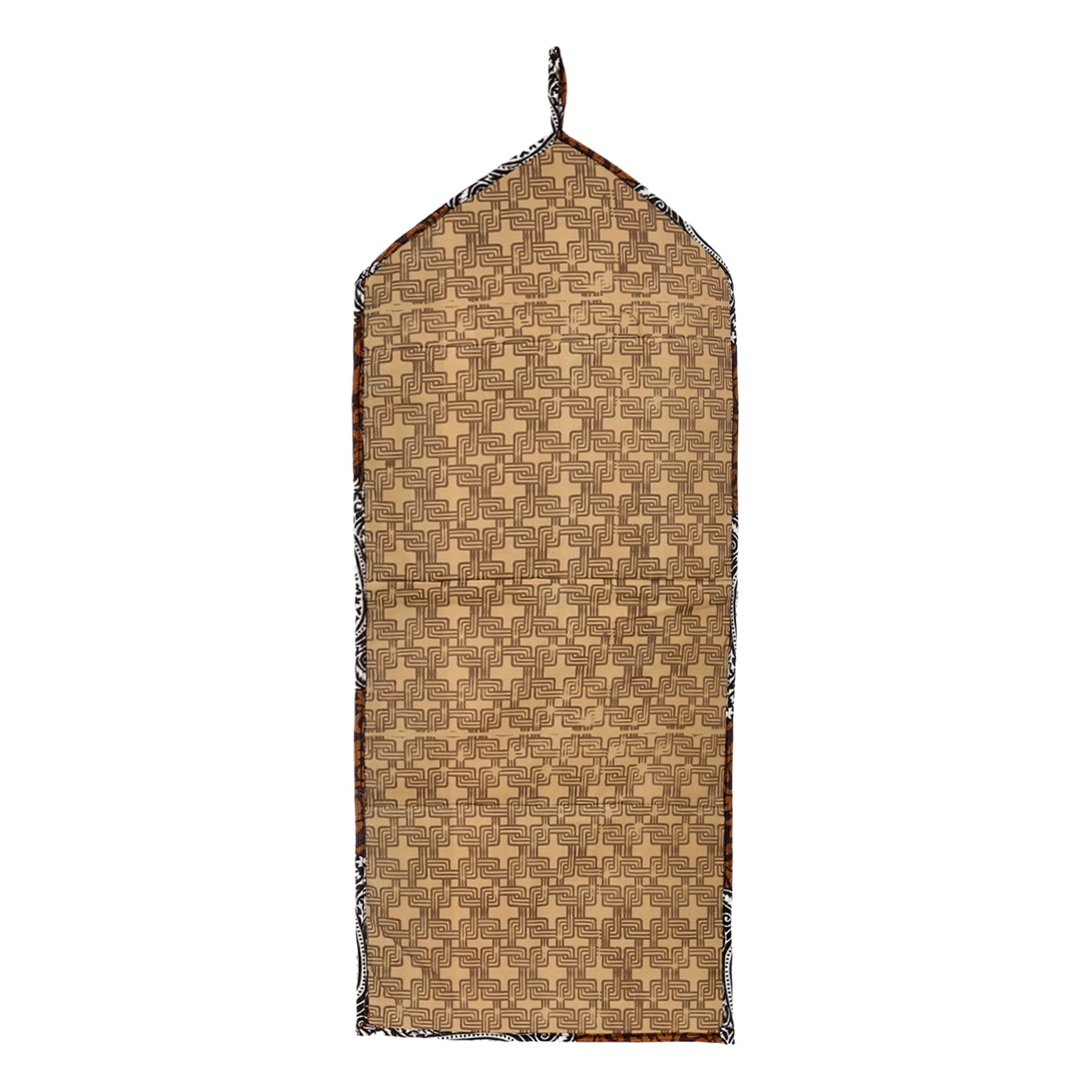 Kuber Industries Paper Holder | Foldable Hanging Organizer | PVC Zig-Zag Pattern Document Holder | 3 Pocket Wall Hanging Holder with Zipper | Cream