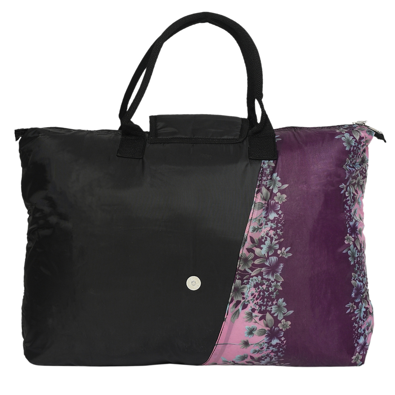 Kuber Industries Parachute Floral Print Shoulder Bag/Shopping Bag For Home & Travling With Handle (Pink) 54KM4194