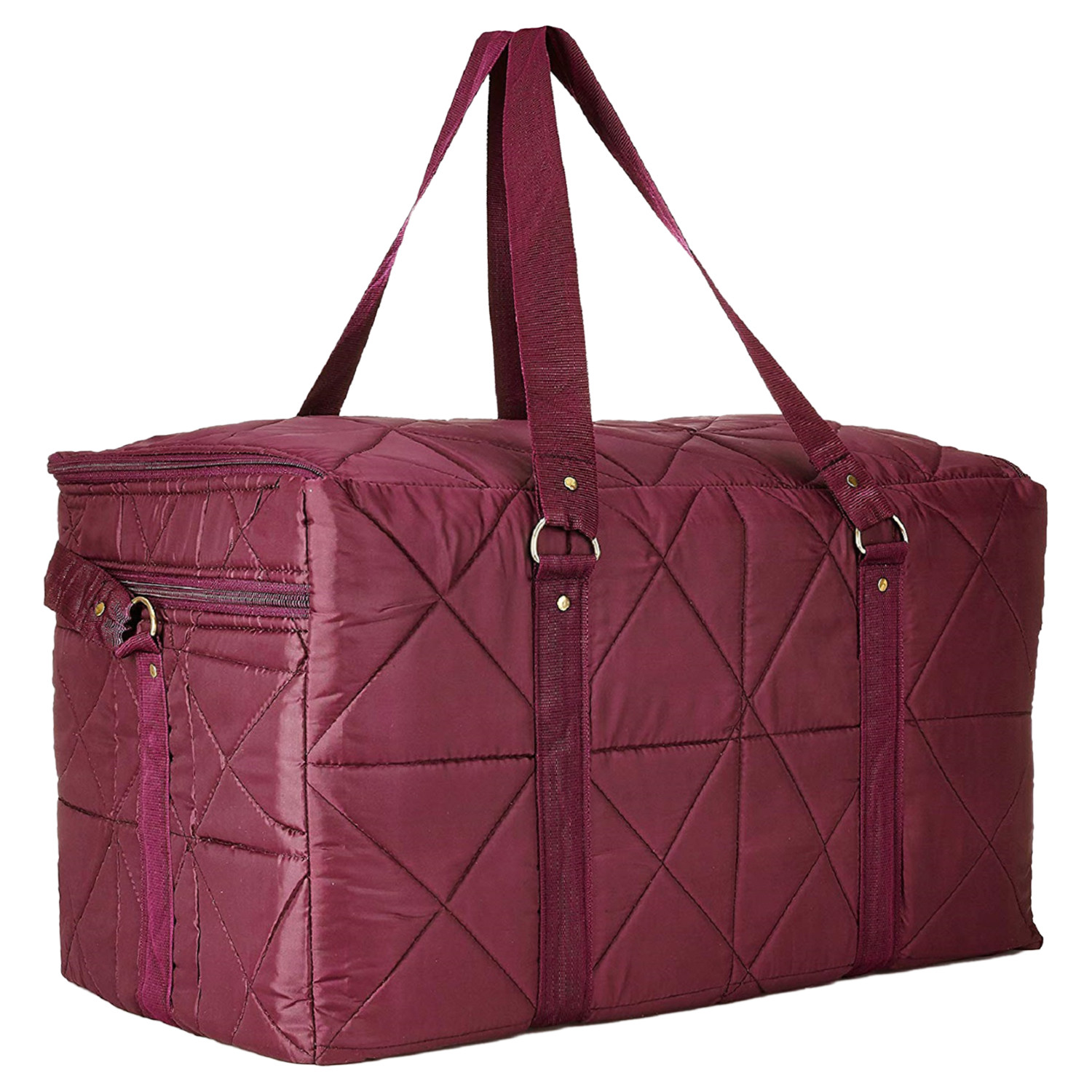 Kuber Industries Parachute Foldable Duffle Bag/Bag Packs With Handle For Traveling (Maroon)