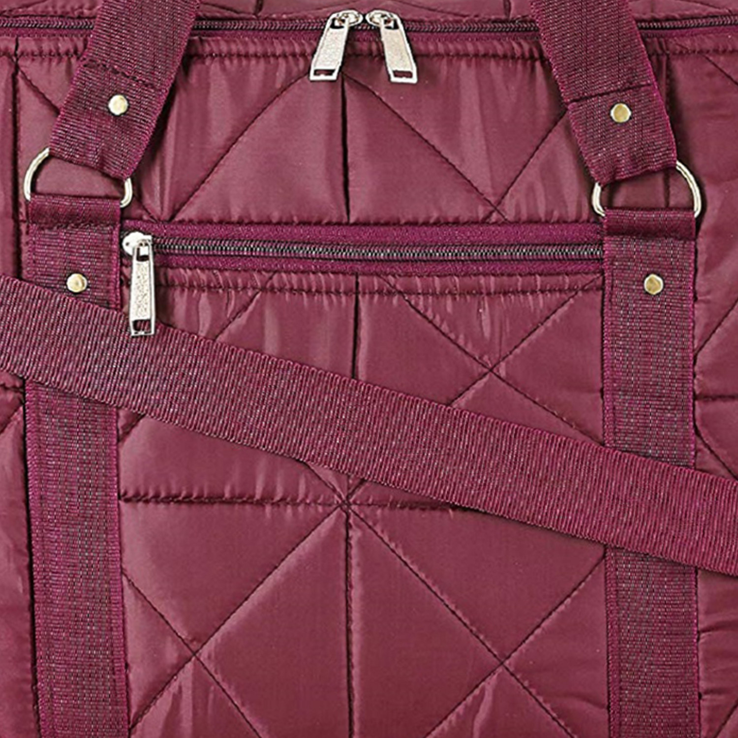 Kuber Industries Parachute Foldable Duffle Bag/Bag Packs With Handle For Traveling (Maroon)