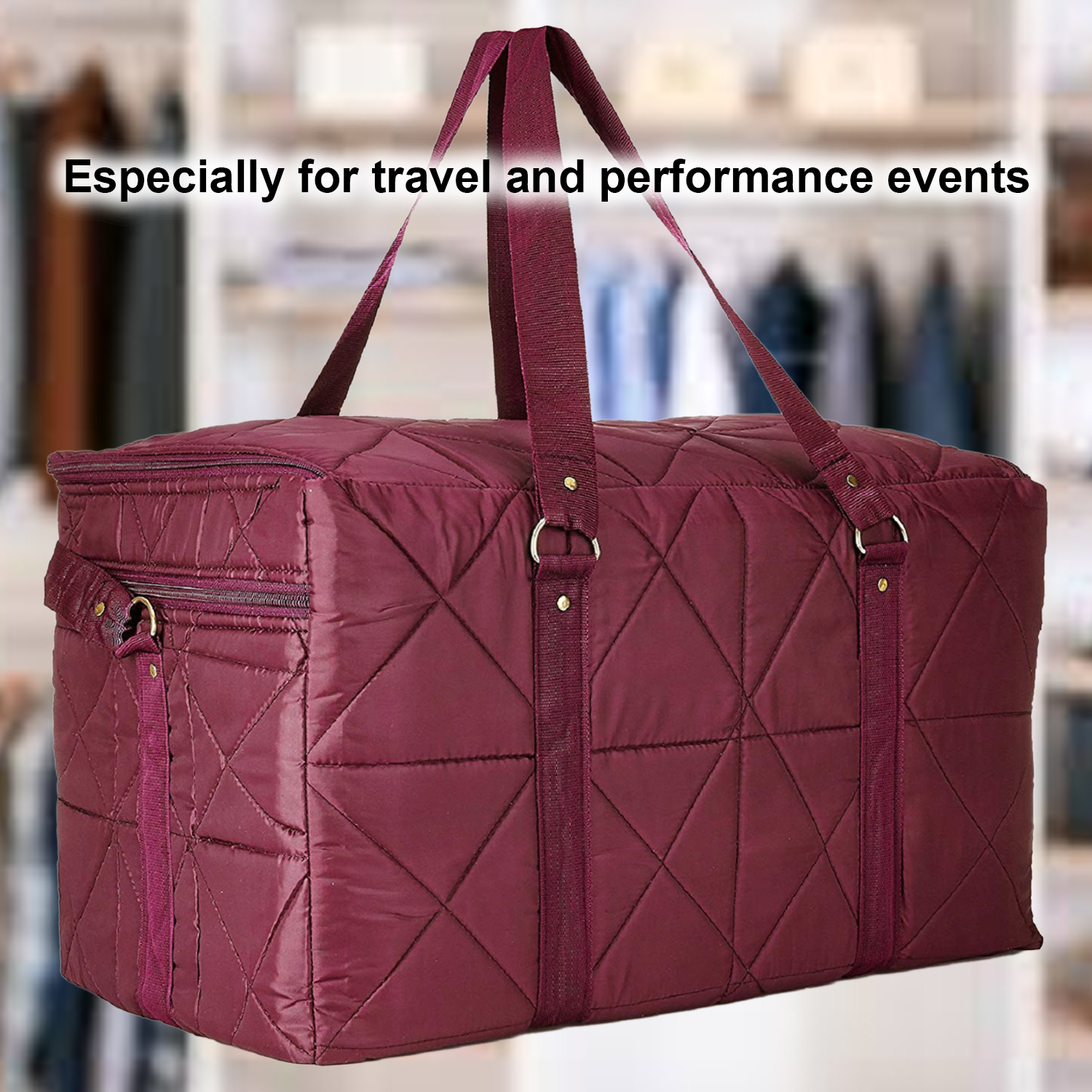 Kuber Industries Parachute Foldable Duffle Bag/Bag Packs With Handle For Traveling (Maroon)