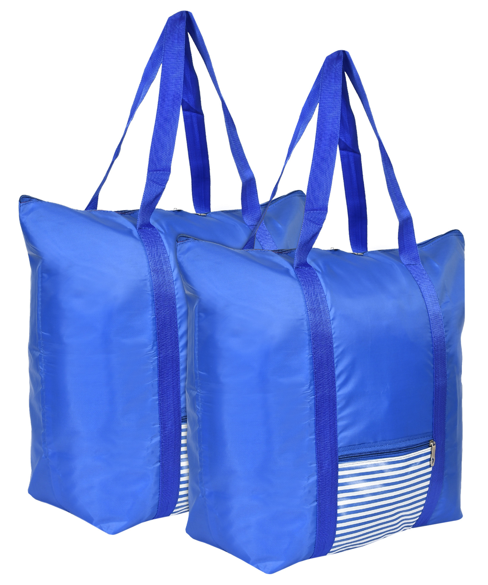 Kuber Industries Parachute Multi-Purpose Storage Bag/Clothing Storage Organizer/Toy Storage Bag/Stationery Paper Storage Bag with Zipper Closure & Strong Handle With Bag Cover (Blue)