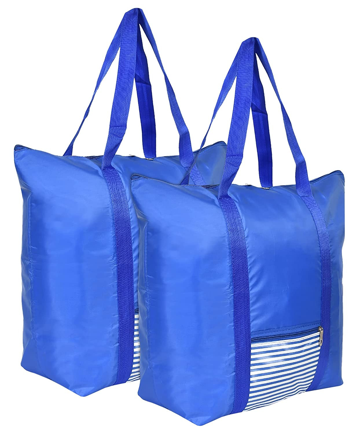 Kuber Industries Parachute Water Resistant Multi-Purpose Storage Bag With Strong Handle & Bag Cover (Blue)