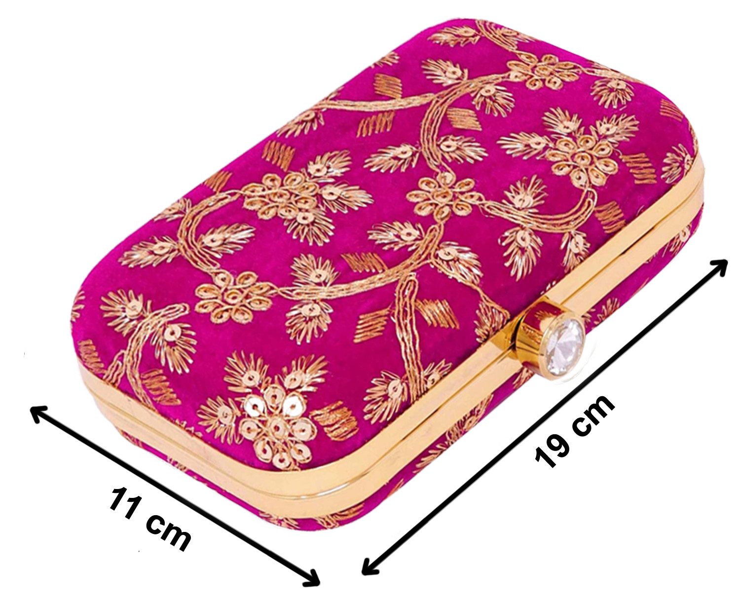 Kuber Industries Party Wear Clutch Bag Purse Handbag For Bridal, Casual, Party, Wedding (Pink)-KUBMRT11860