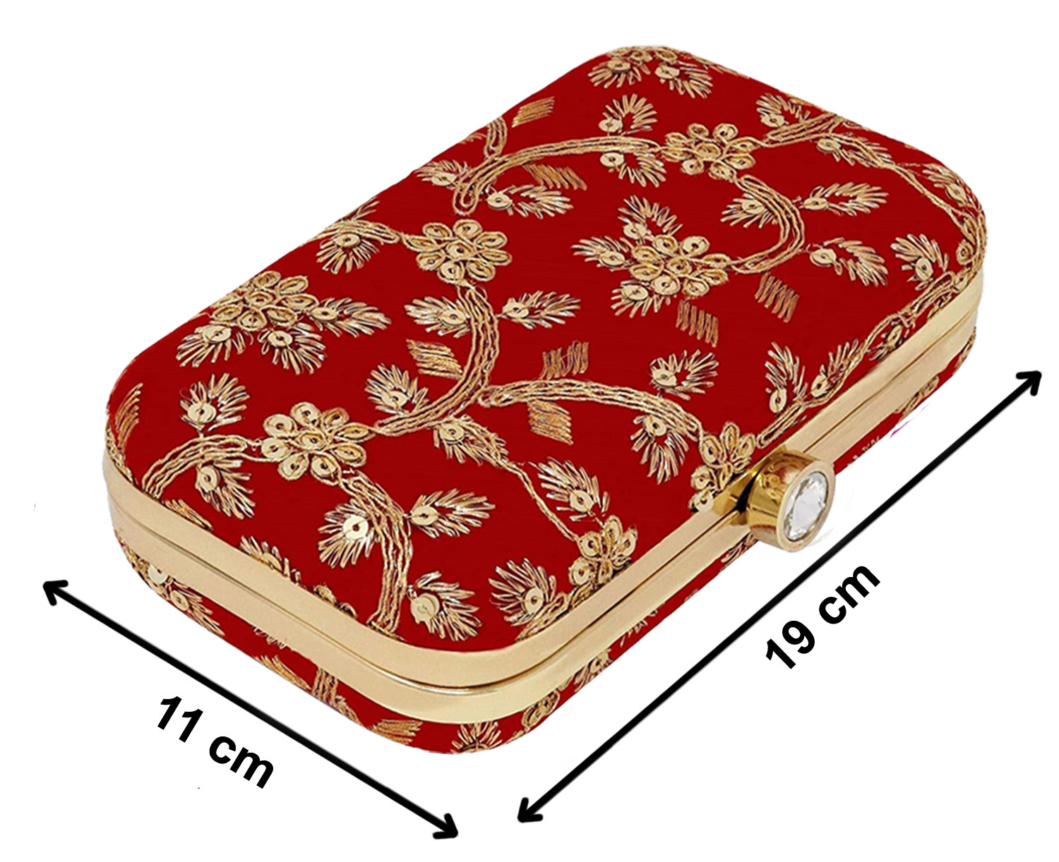 Kuber Industries Party Wear Clutch Bag Purse Handbag For Bridal, Casual, Party, Wedding,Set Of 2 (Cream & Maroon)-KUBMRT11882