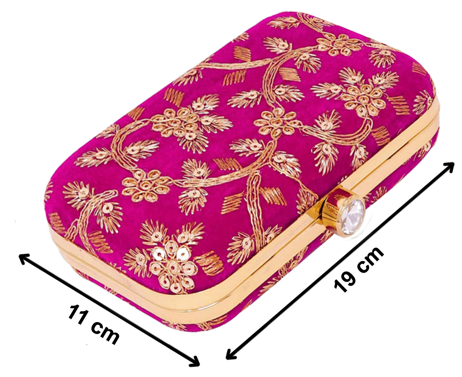 Kuber Industries Party Wear Clutch Bag Purse Handbag For Bridal, Casual, Party, Wedding,Set Of 2 (Pink & Cream)-KUBMRT11878