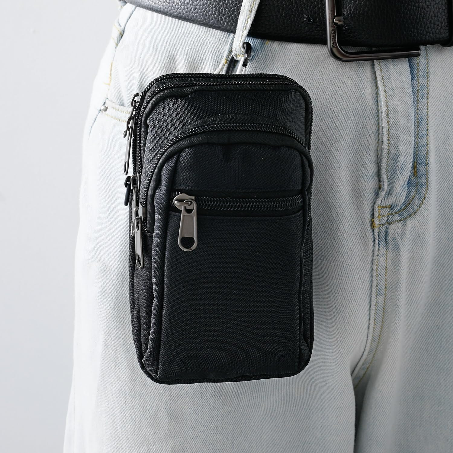 Kuber Industries Paspport Holder for Men & Women|Multifunction Passport Cover Bag|Nylon Passport Pouch for Luggage (Black)