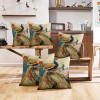 Kuber Industries Peacock Print Cushion Cover|Ractangle Cushion Covers|Sofa Cushion Covers|Cushion Covers 16 inch x 16 inch|Cushion Cover Set of 5 (Multicolor)