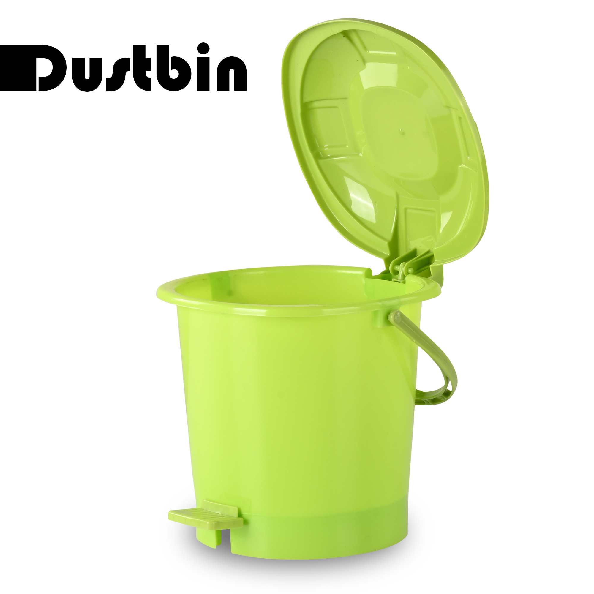 Kuber Industries Pedal Dustbin  7 LTR  Dustbin with Lid  Garbage Bin with Handle  Dustbin for Kitchen Bathroom office  Wet  Dry Pedal Waste Bin  Trash Can  Green
