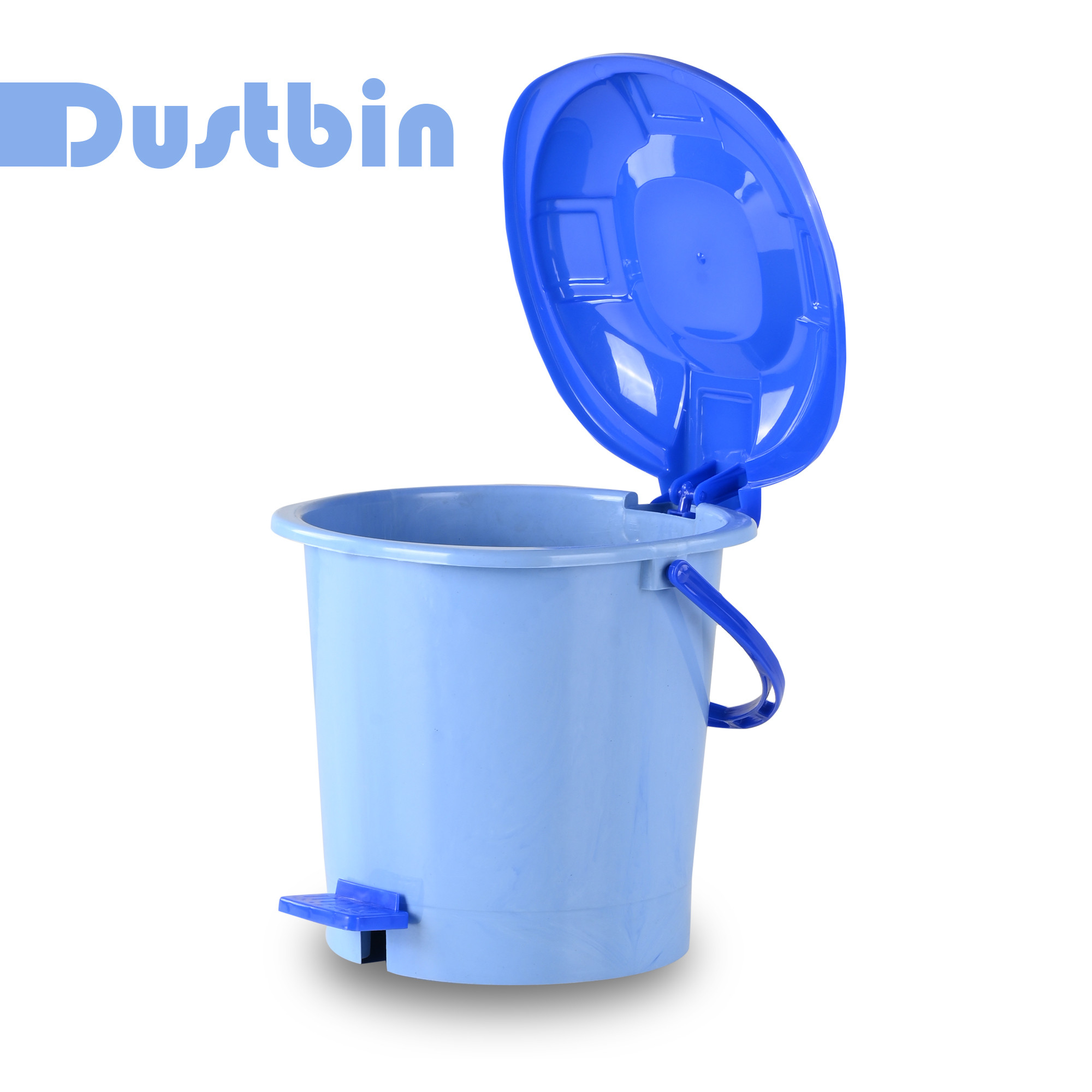 Kuber Industries Pedal Dustbin  7 LTR  Dustbin with Lid  Garbage Bin with Handle  Dustbin for Kitchen  Dustbin for Bathroom  Wet  Dry Waste Bin  Blue Dhakkan Trash Can  Sky Blue