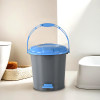 Pedal Dustbin ( 7 LTR ) Dustbin with Lid | Garbage Bin with Handle | Dustbin for Kitchen | Dustbin for Bathroom | Wet &amp; Dry Waste Bin | Blue Dhakkan Trash Can | Grey
