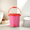 Pedal Dustbin ( 7 LTR ) Dustbin with Lid | Garbage Bin with Handle | Dustbin for Kitchen | Dustbin for Bathroom | Wet &amp; Dry Waste Bin | Red Dhakkan Trash Can | Pink