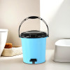 Pedal Dustbin ( 7 LTR ) Dustbin with Lid | Garbage Bin with Handle | Dustbin for Kitchen, Bathroom, office | Wet &amp; Dry Waste Bin | Black Dhakkan Trash Can | Aqua Blue