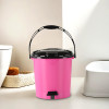 Pedal Dustbin ( 7 LTR ) Dustbin with Lid | Garbage Bin with Handle | Dustbin for Kitchen, Bathroom, office | Wet &amp; Dry Waste Bin | Black Dhakkan Trash Can | Deep Pink