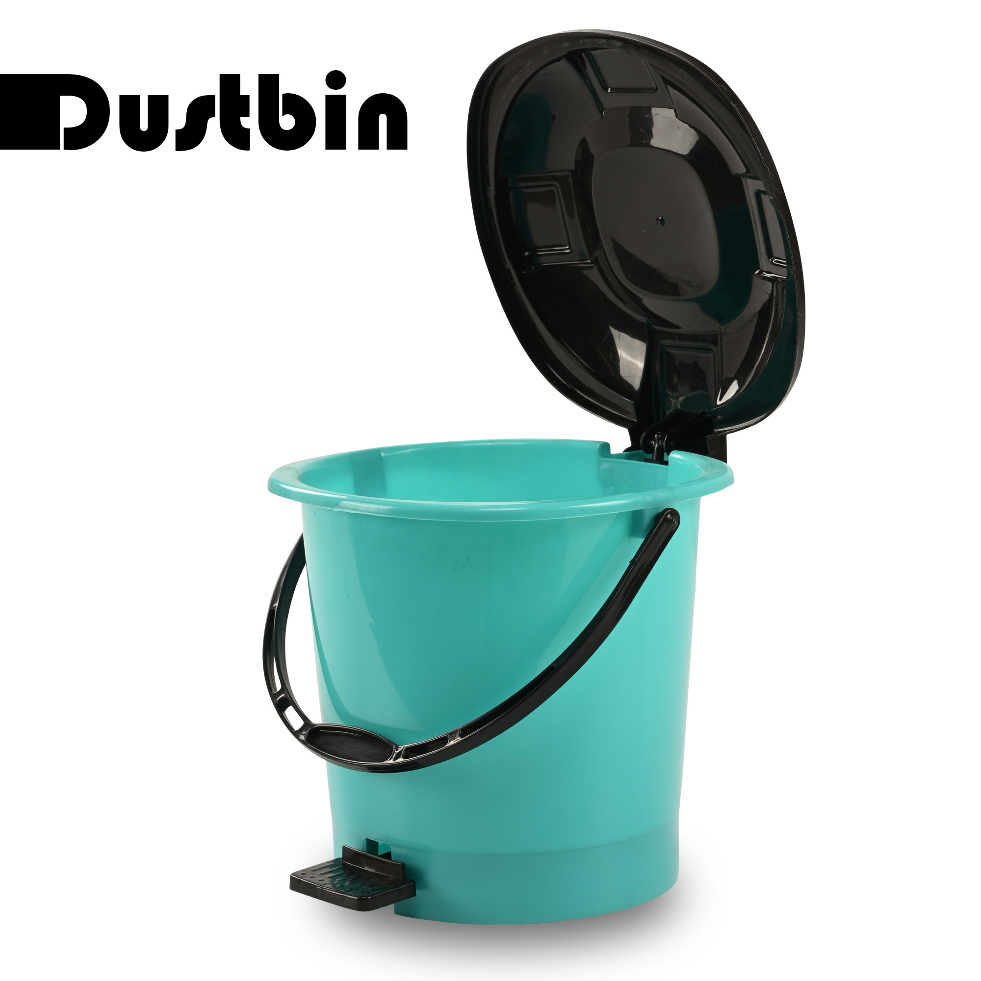 Kuber Industries Pedal Dustbin  Dustbin for Bathroom  Kitchen 5 Liter Waste Basket  Trash Can for Home Office  404 Black Dhakan  Mint Green