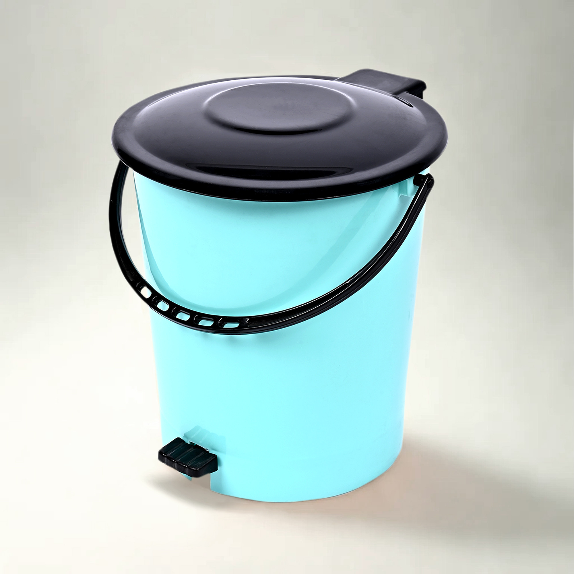 Kuber Industries Pedal Dustbin | Dustbin with Lid | Garbage Bin with Handle | Dustbin for Kitchen-Bathroom | Wet & Dry Waste Bin | Black Dhakkan Trash Can | 10 LTR | Green