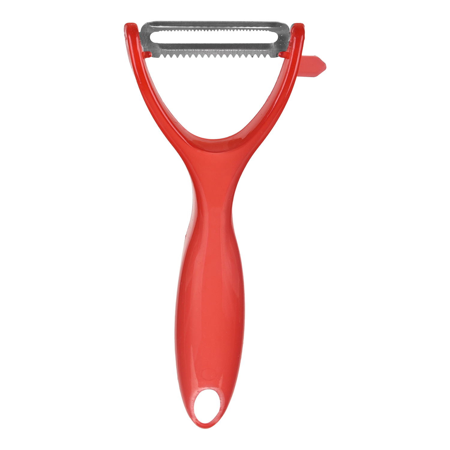 Kuber Industries Peeler|Plastic Vegetable Peeler|Fruit Peeler|Non-Slip Handle|Steel Sharp Straight Blade|Y Shaped Peeler|Kitchen Peeler|Pack of 3 (Red)