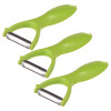 Kuber Industries Peeler|Plastic Vegetable Peeler|Fruit Peeler|Non-Slip Handle|Steel Sharp Straight Blade|Y Shaped Peeler|Kitchen Peeler|Pack of 3 (Green)