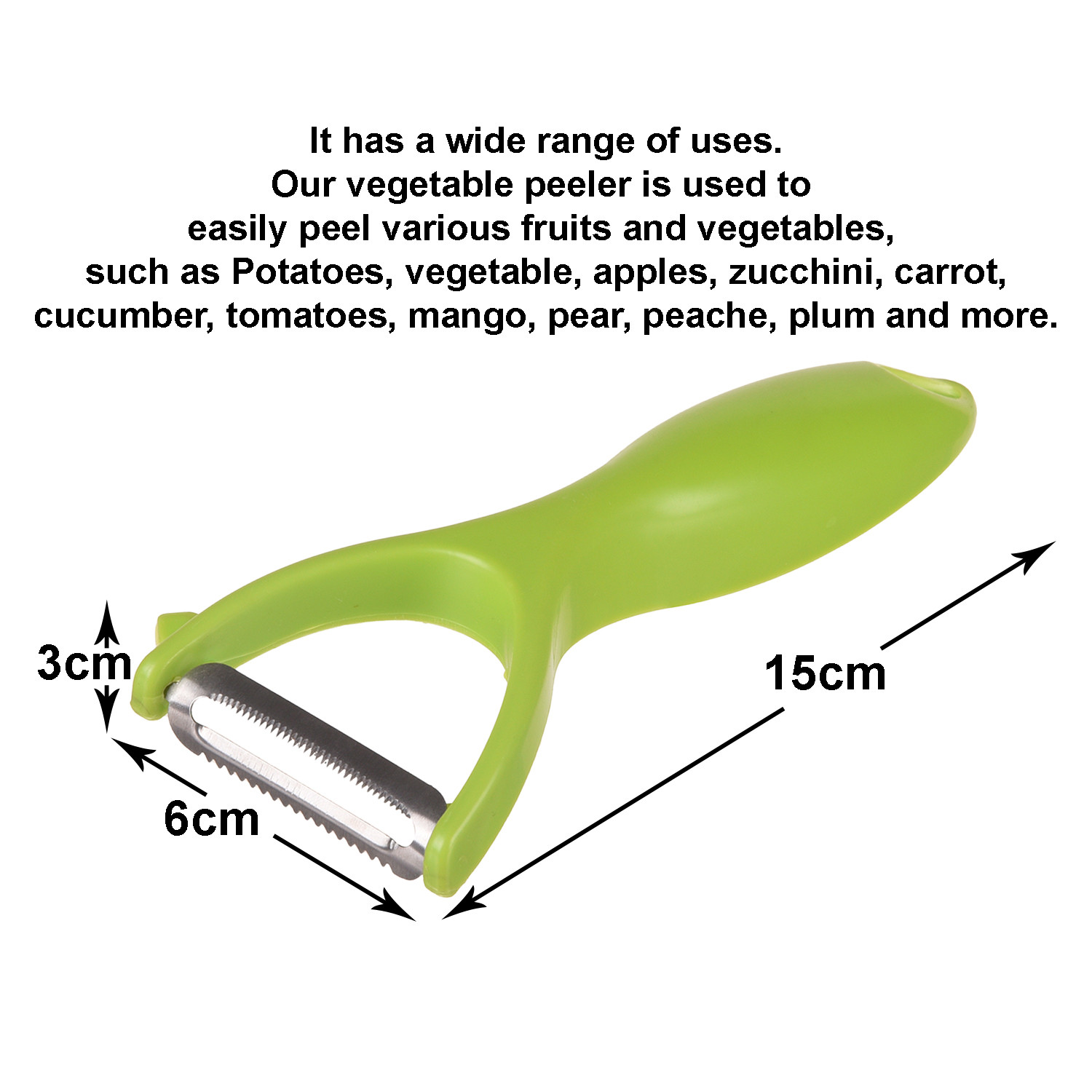 Kuber Industries Peeler|Plastic Vegetable Peeler|Fruit Peeler|Non-Slip Handle|Steel Sharp Straight Blade|Y Shaped Peeler|Kitchen Peeler|Pack of 3 (Green)