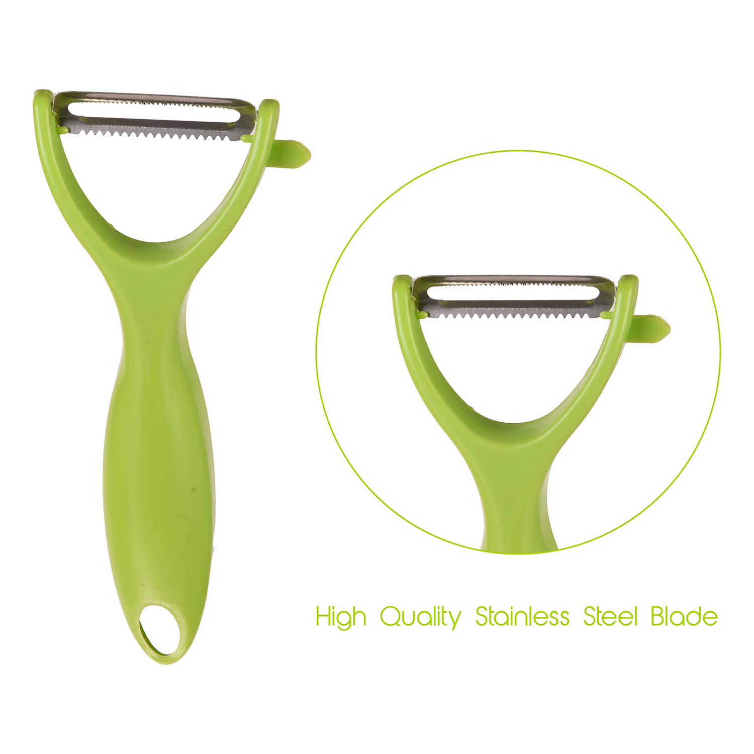 Kuber Industries Peeler|Plastic Vegetable Peeler|Fruit Peeler|Non-Slip Handle|Steel Sharp Straight Blade|Y Shaped Peeler|Kitchen Peeler|Pack of 3 (Green)