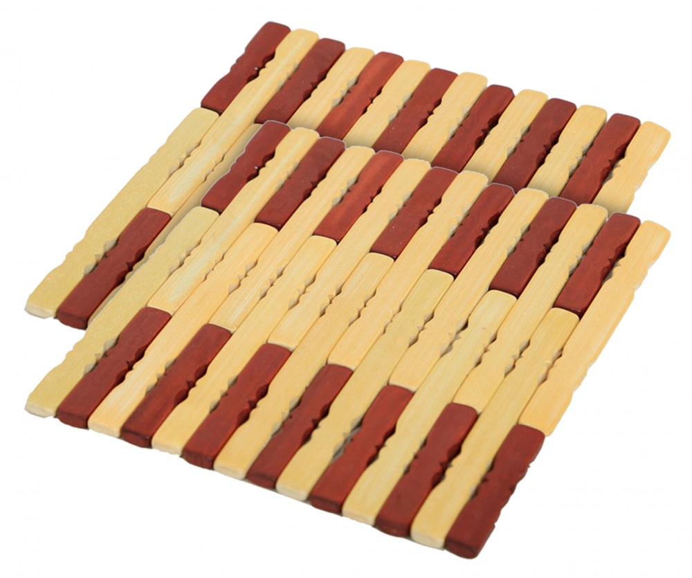 Kuber Industries Pencil Design Square Bamboo Coasters For Home Pan Pot Holder Heat Insulation Pad (Brown)