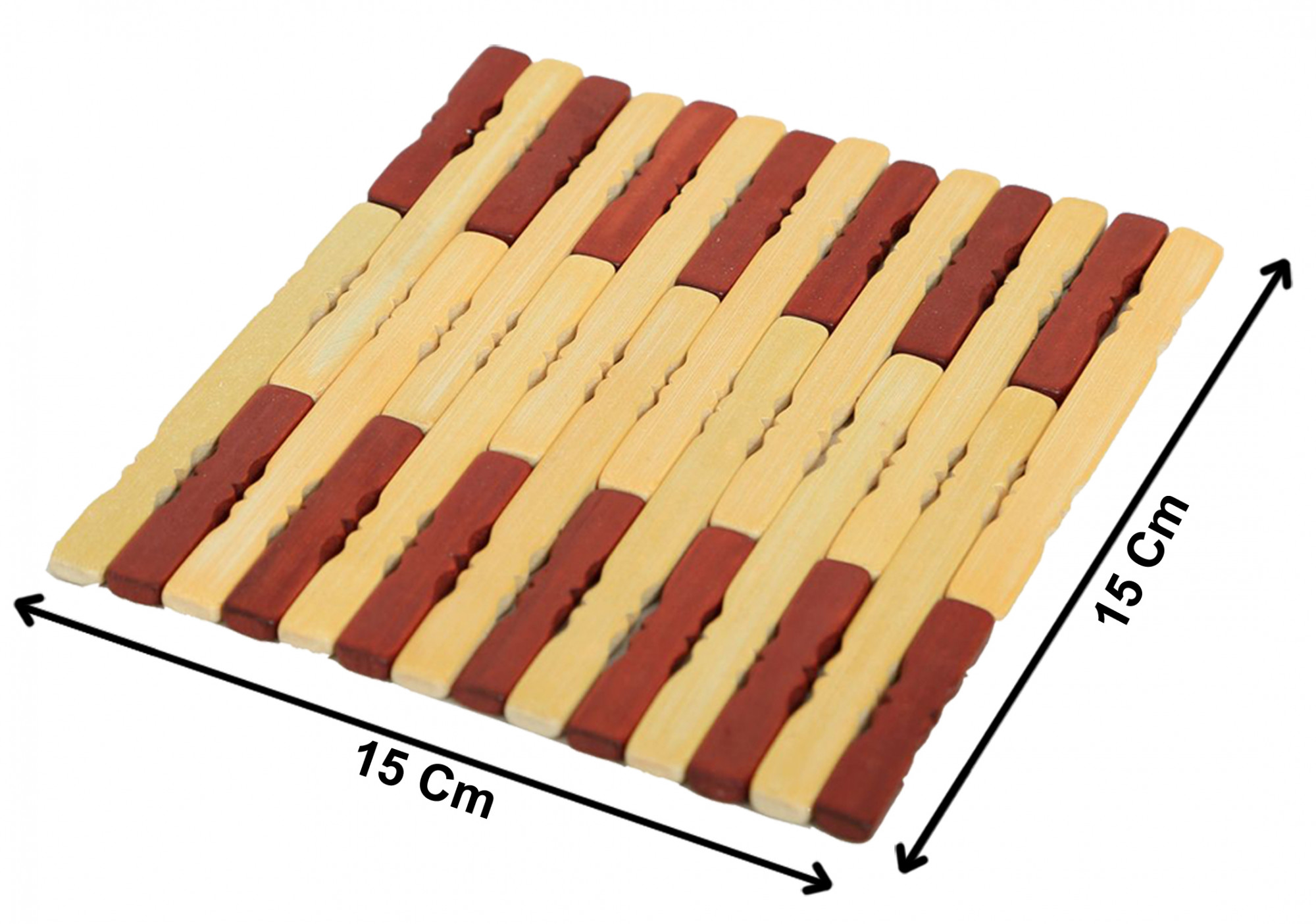 Kuber Industries Pencil Design Square Bamboo Coasters For Home Pan Pot Holder Heat Insulation Pad (Brown)