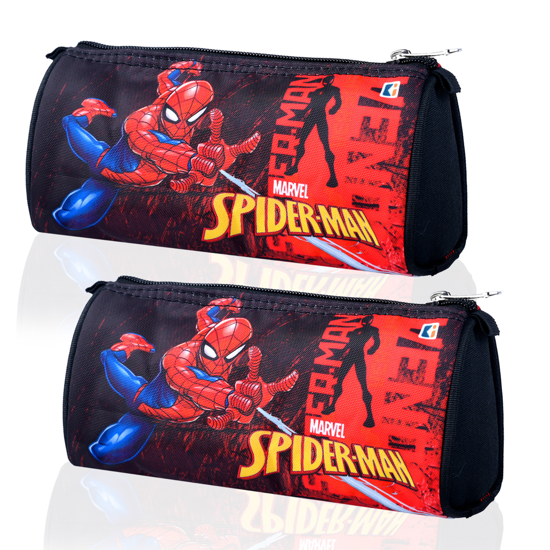 Kuber Industries Pencil Pouch | Multi-Purpose Travel Pouch | Kids Stationary Storage Bag | Pencil Utility School Pouches | Geometry Box | Marvel Spider-Man | Large | Red & Black