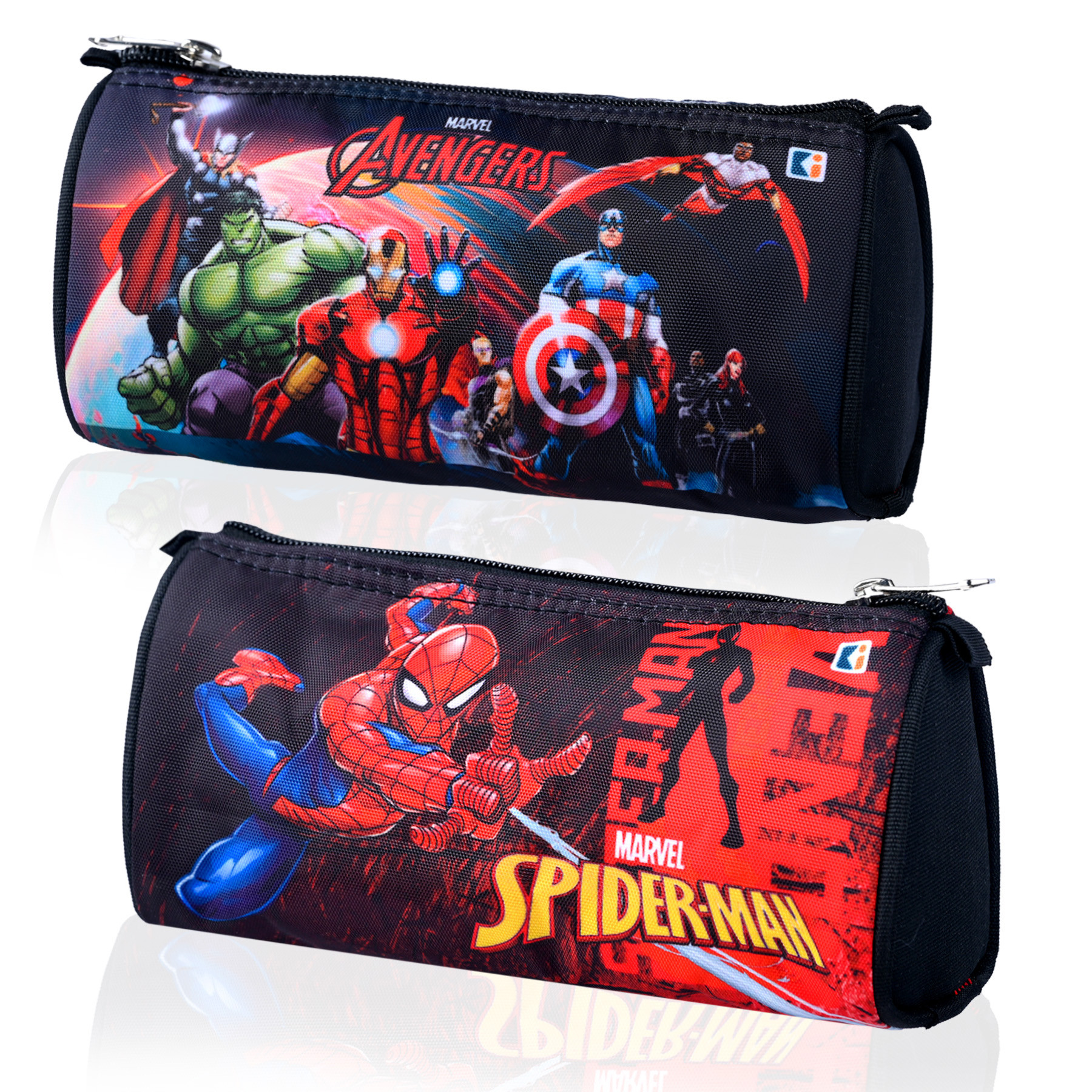 Kuber Industries Pencil Pouch | Multi-Purpose Travel Pouch | Kids Stationary Storage Bag | Pencil Utility School Pouches | Marvel Geometry Box | Large | Black & Red