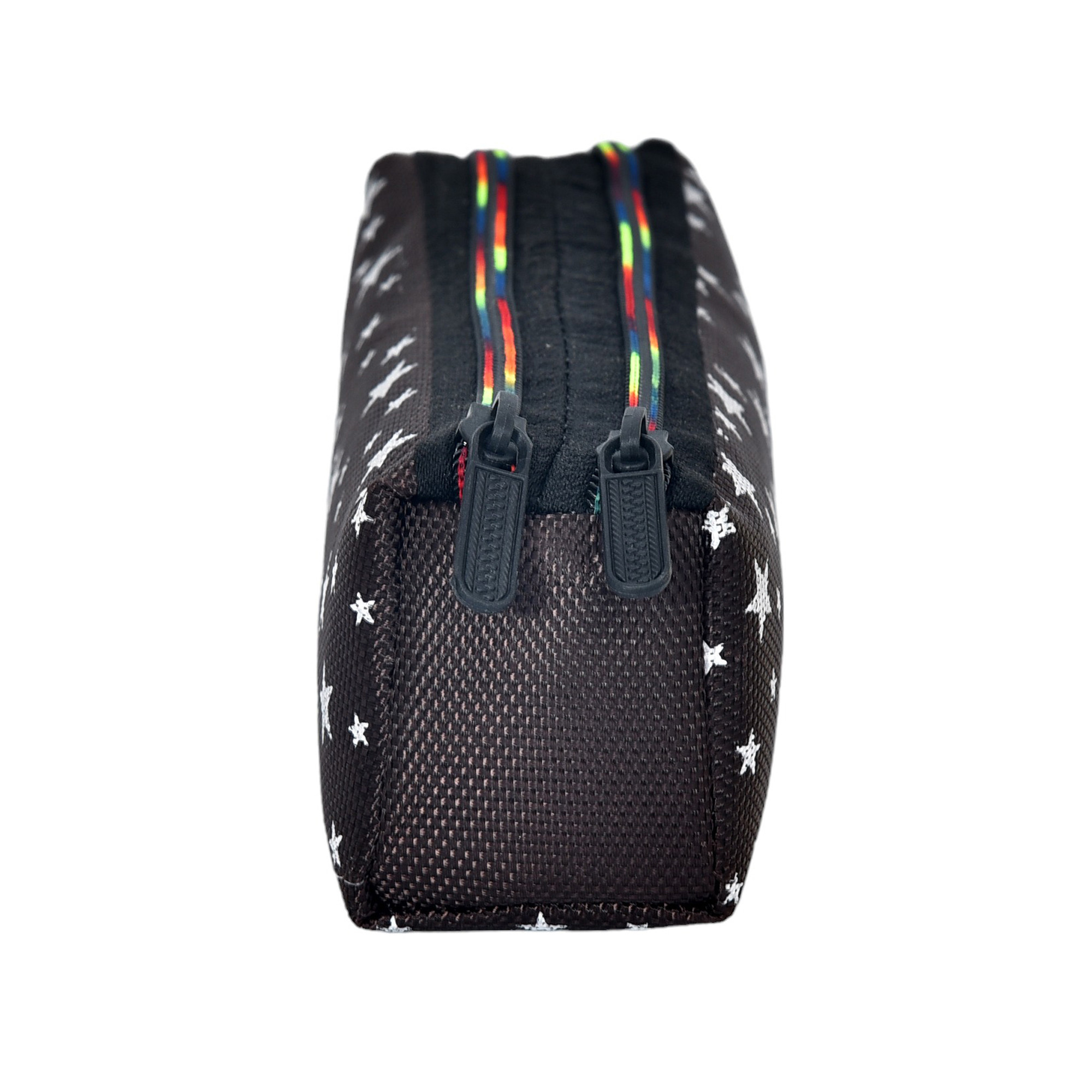 Kuber Industries Pencil Pouch  Rexine Stationary Pouch  Pencil Utility Pouch  School Pencil Case for Kids  Pen-Pencil Box for Kids  2 Zipper Pencil Organizer  Star Pencil Pouch  Pack of 2  Black