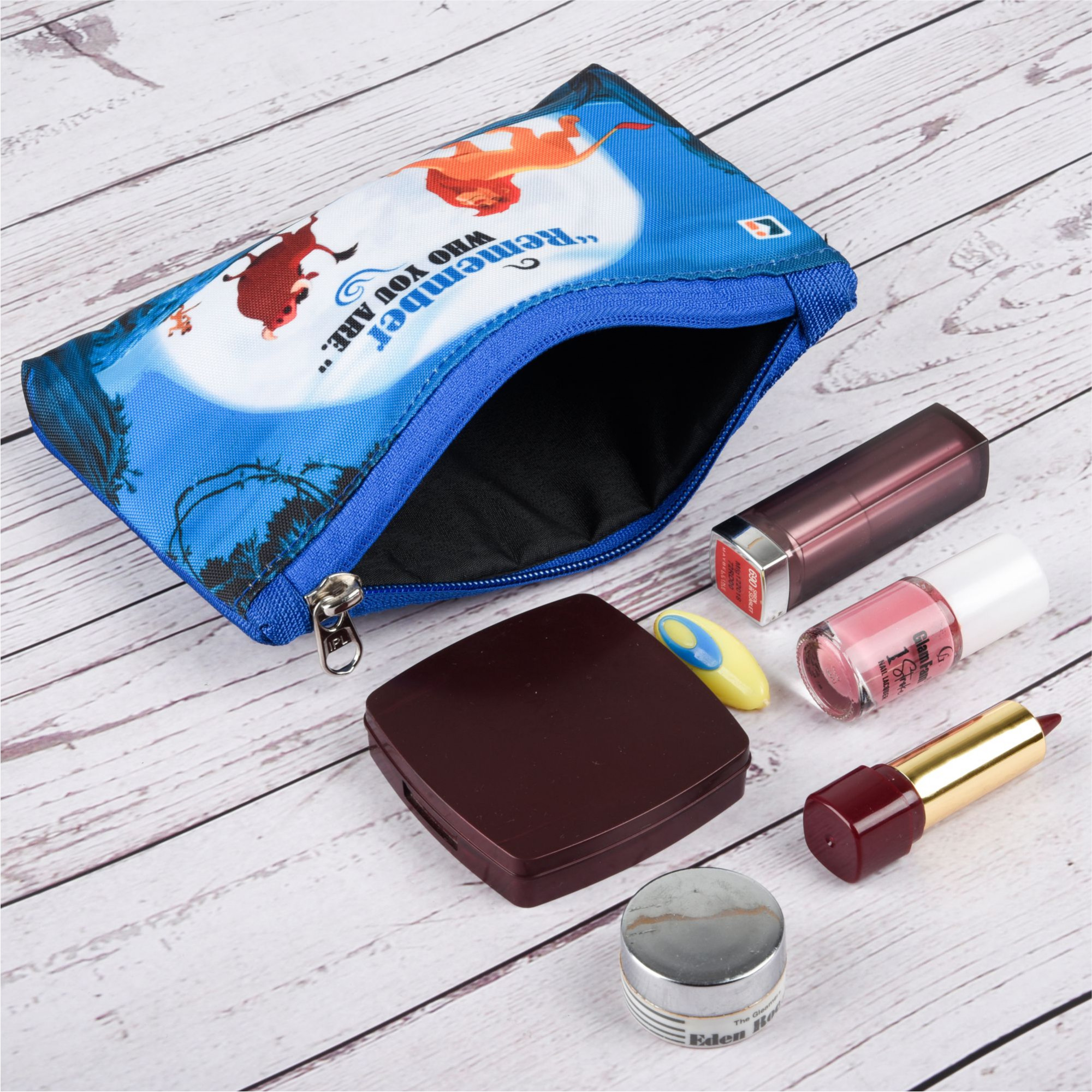 Kuber Industries Pencil Pouch | Square Stationary Pouch | Pen-Pencil Box for Kids | School Geometry Pouch | Pencil Utility Bag | Disney Pencil Organizer | Blue