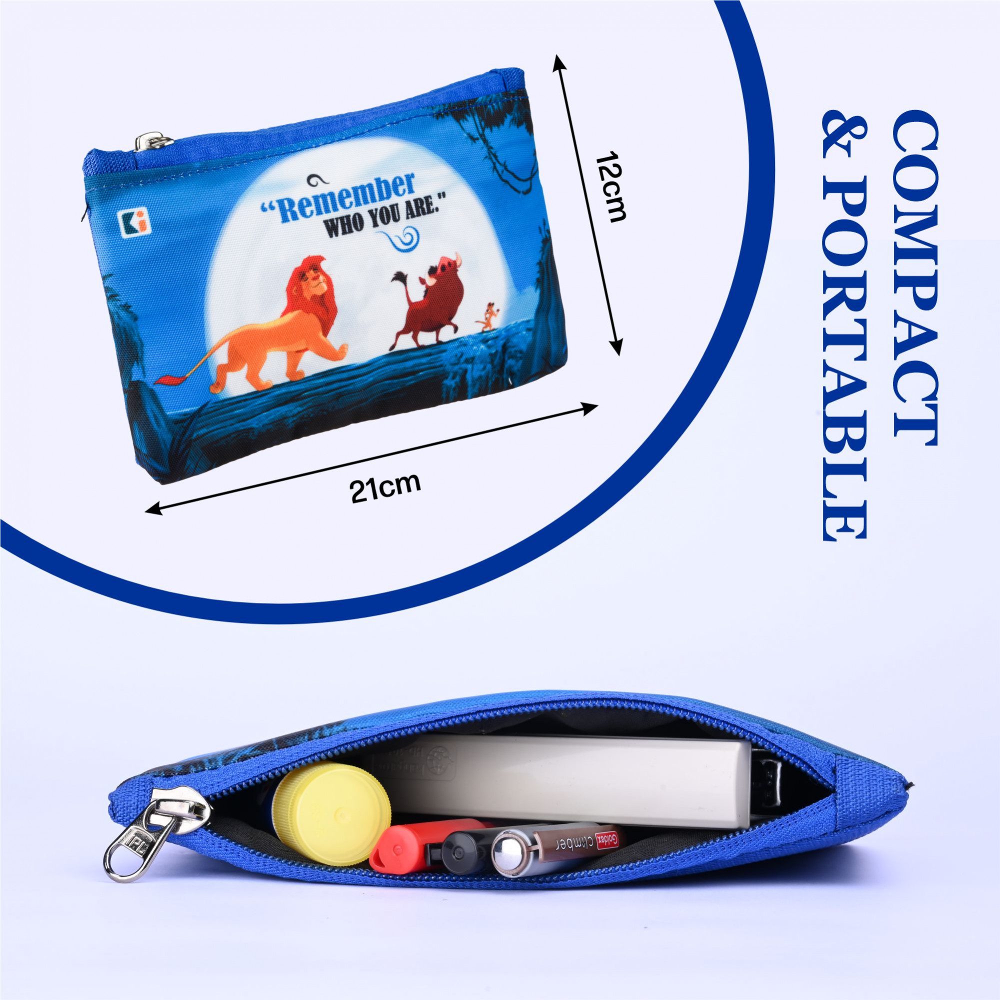 Kuber Industries Pencil Pouch | Square Stationary Pouch | Pen-Pencil Box for Kids | School Geometry Pouch | Pencil Utility Bag | Disney Pencil Organizer | Red & Blue