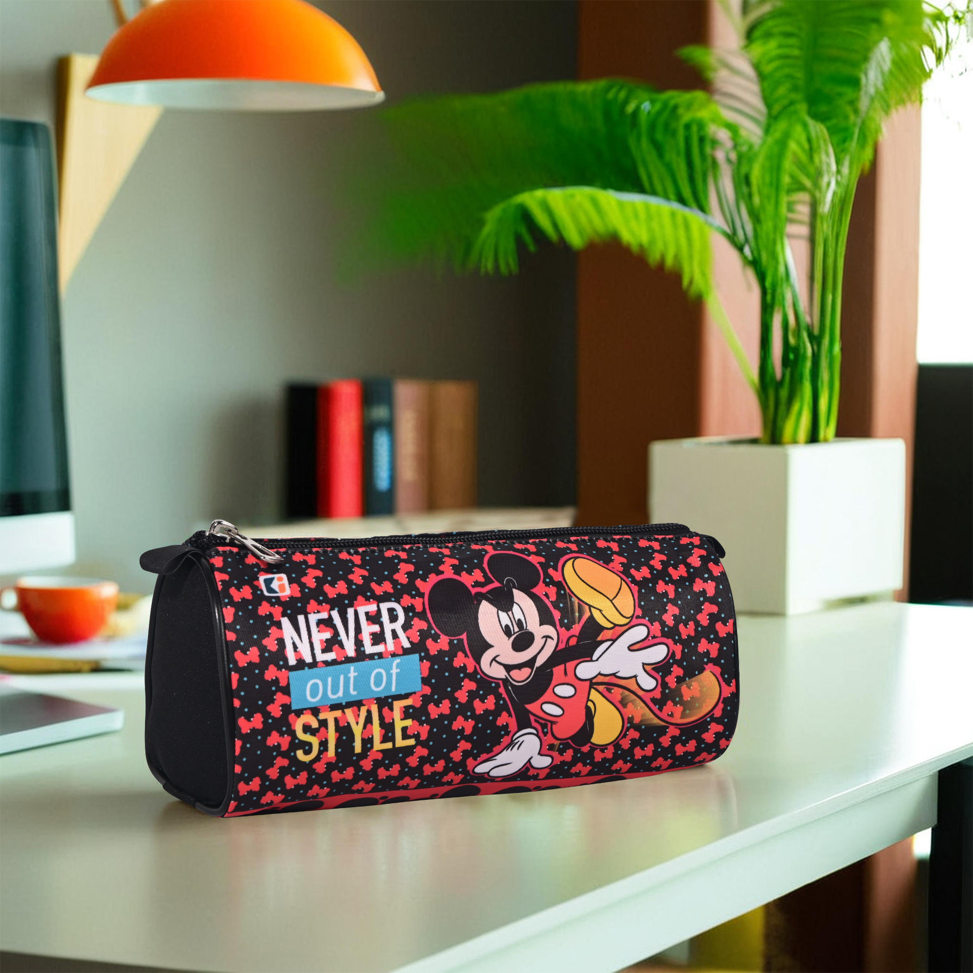 Kuber Industries Pencil Pouch For Kids  Multipurpose  Easy-To-Carry Pen  Markers School Supply Organizer For Stationary  Disney Mickey Print - Black