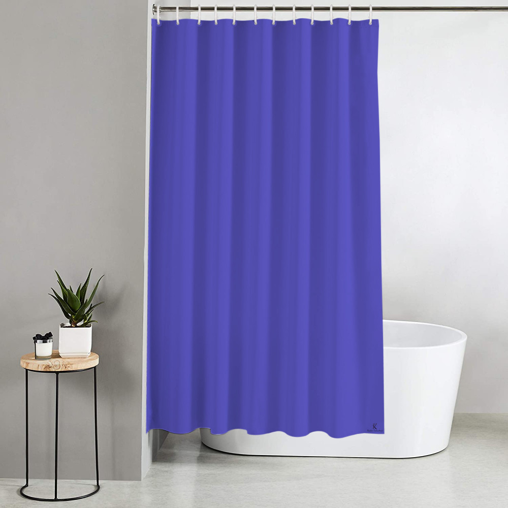 Kuber Industries PEVA Shower Curtain Liner , Heavy Duty Plastic Shower Curtain With Hooks for Bathroom, Bathtub, 70&quot; x 80&quot;, Blue-33_S_KUBQMART11544